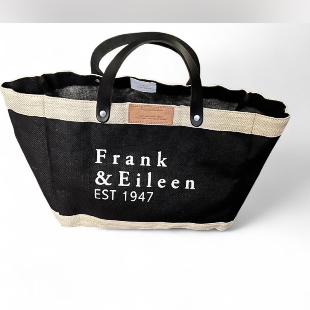 Large Frank & Eileen farmers market tote leather logo canvas limited fall